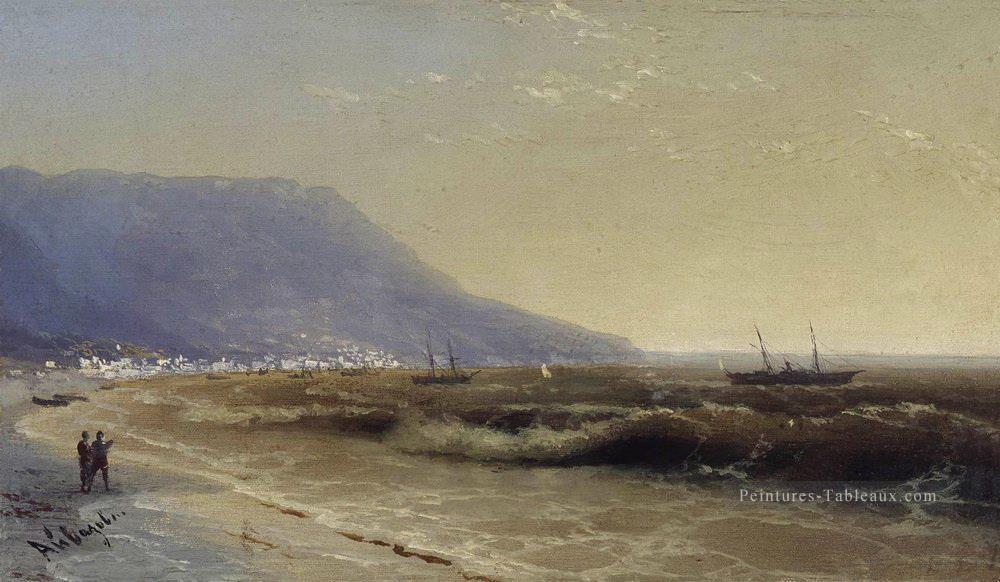 Ivan Aivazovsky bord de mer bleu Montagne Paysage marin Peintures à l'huile